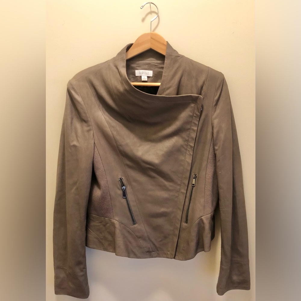 Barney’s New York Leather Grey Jacket Large